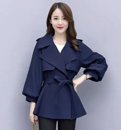 

Winter woman Turn Down Collar Slim Elegant Jackets Lantern Sleeve female short Blends Coat MX17C9514