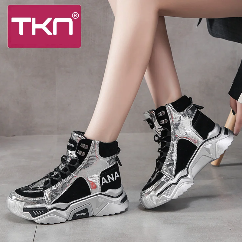 

TKN Woman Winter Platform Shoes Female Plus Warm Ankle Boots Women Designer Chunky Casual Sneakers Lace-up Winter Boots 2010