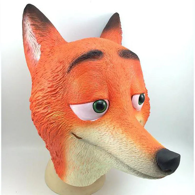 Zootopia маска Cospaly Джуди Хоппс Ник Уайлд Ленивец животные Хэллоуин маскарадные реквизиты для вечеринки латексная на все лицо маски головные уборы