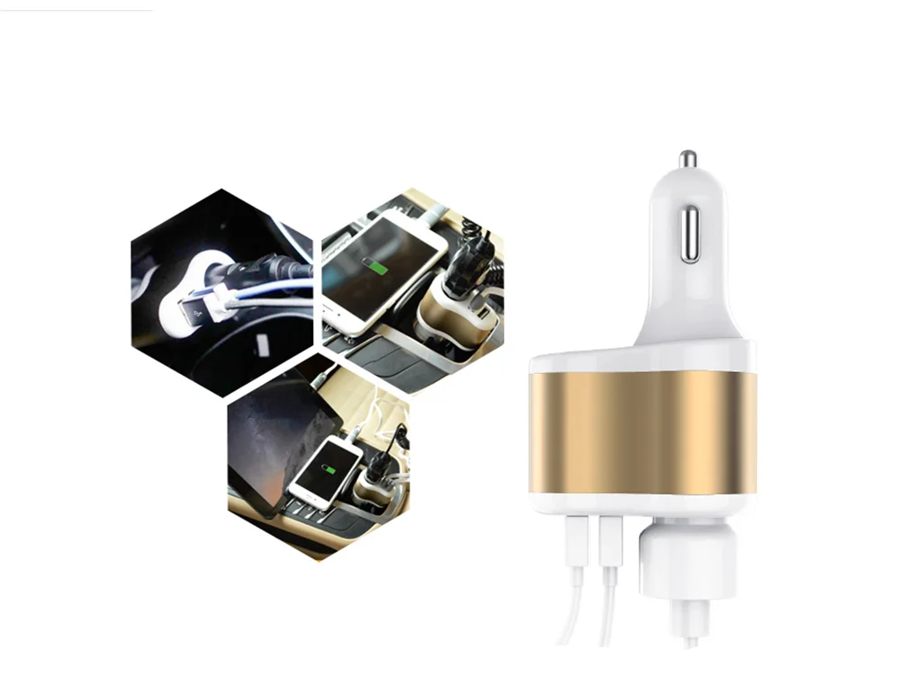 3.1A зарядное устройство для автомобиля с двумя портами USB 12 24V прикуривателя сокет