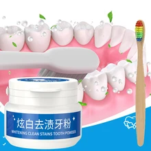 2PCS Whitening Teeth Powder Cleaning Teeth Care Powder Remove Plaque Stains Oral Hygiene Toothbrush Bleaching Dental Tools