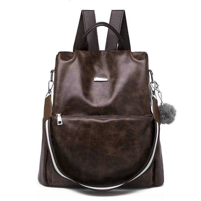 Тренд мягкий кожаный рюкзак женская мода Повседневный универсальный большой объем рюкзак легкий путешествия шоппинг одно плечо руки
