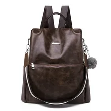 Тренд мягкий кожаный рюкзак женская мода Повседневный универсальный большой объем рюкзак легкий путешествия шоппинг одно плечо руки