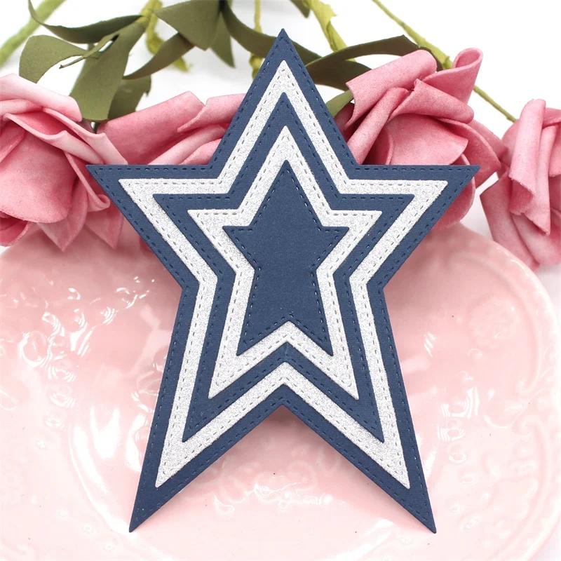 KSCRAFT Primitive Stitched Stars Metal Cutting Dies Stencils for DIY Scrapbooking/photo album Decorative Embossing Paper Cards