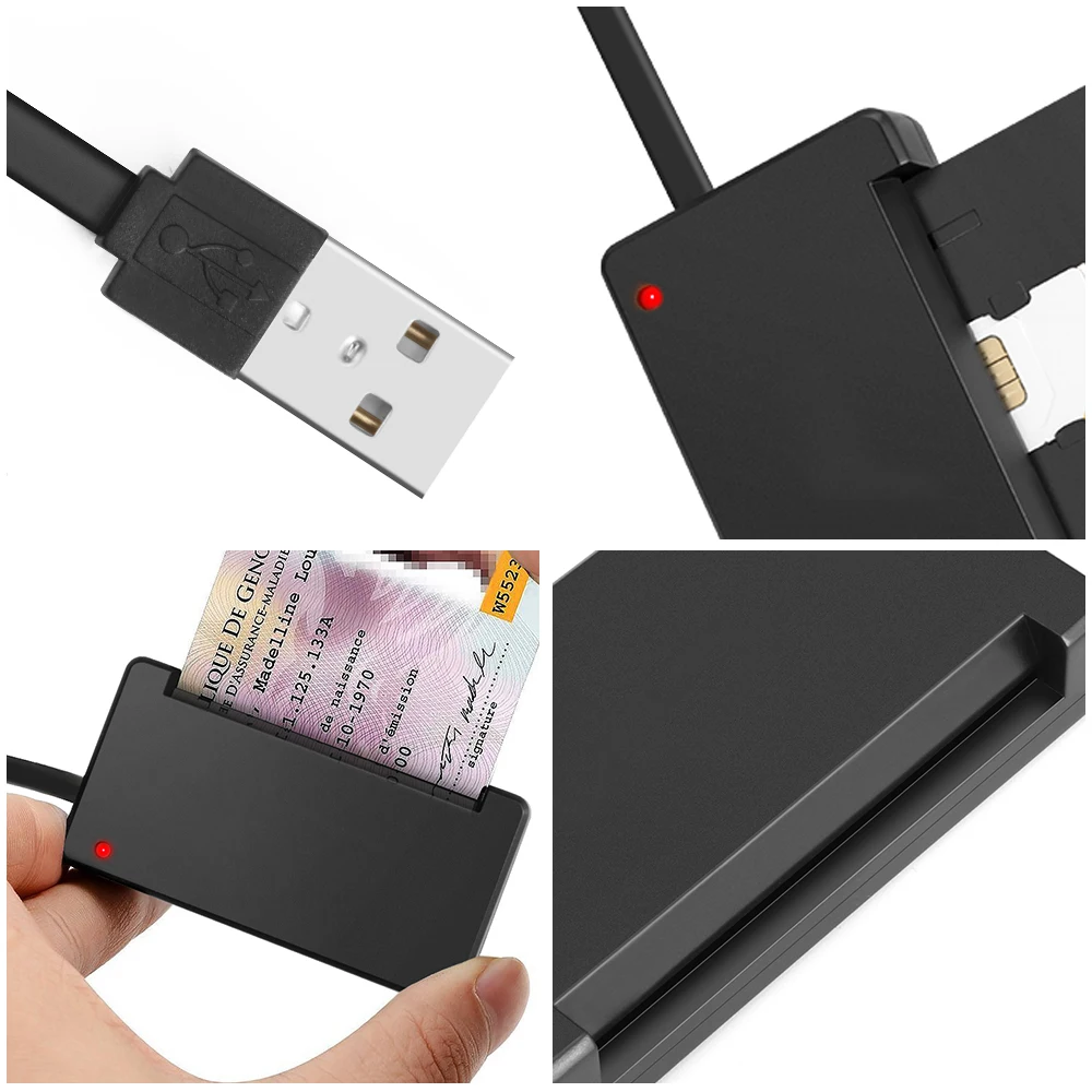 Rocketek USB 2 0 считыватель смарт карт cac ID банковская карта sim cloner разъем кардридер