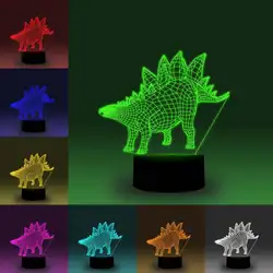 NiteApps Stegosaurus динозавр 3D RGB светодиодный ночник настольная лампа иллюзия Лампа подарок на день рождения приложение/сенсорное управление