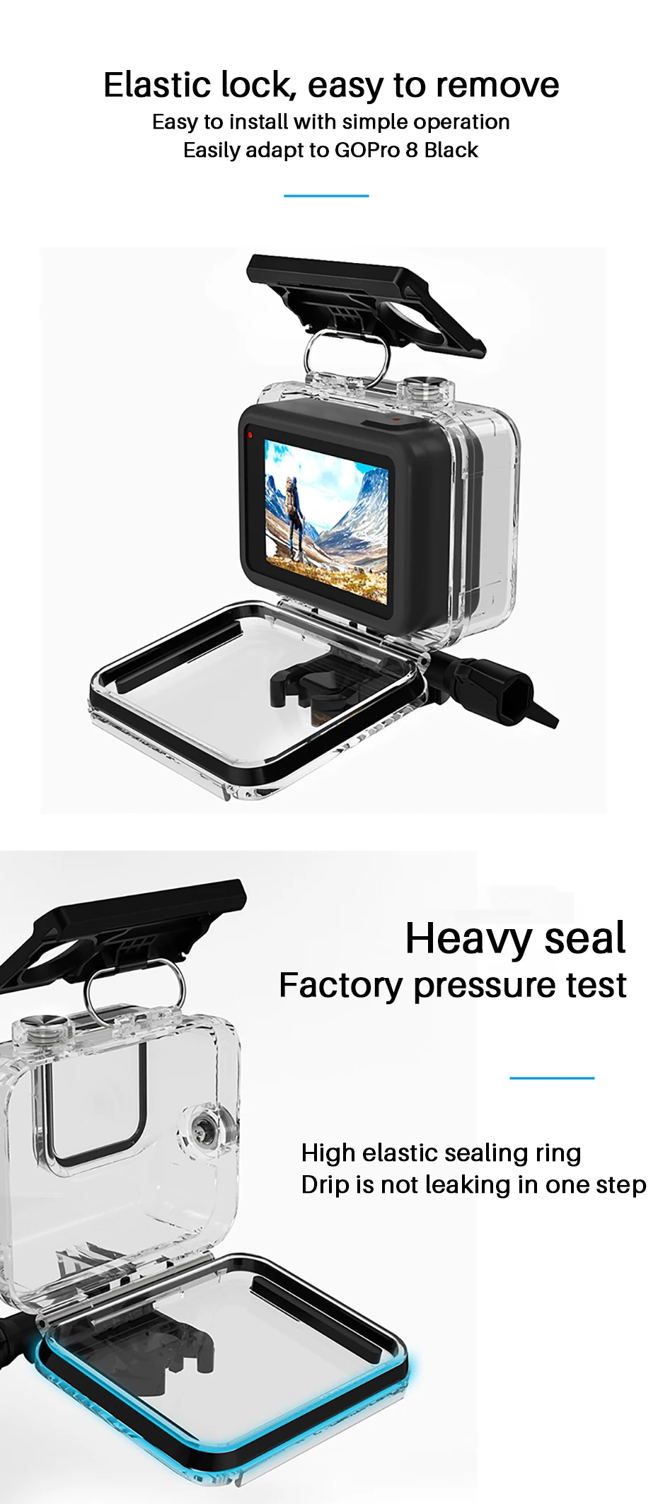 Go Pro Чехол для дайвинга 60 м водонепроницаемый корпус оболочка для Gopro Hero черный 8 чехол для плавания и дайвинга Адаптер для микрофона аксессуары