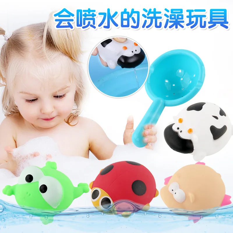 Water Spouting Bathroom Infants Vinyl Baby Bath Toy Play with Water Duck Stall CHILDREN'S Toy