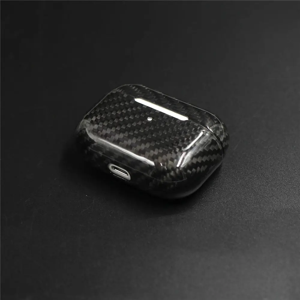 Чехол для наушников из углеродного волокна Apple AirPods Pro 2019 настоящего светодиодный