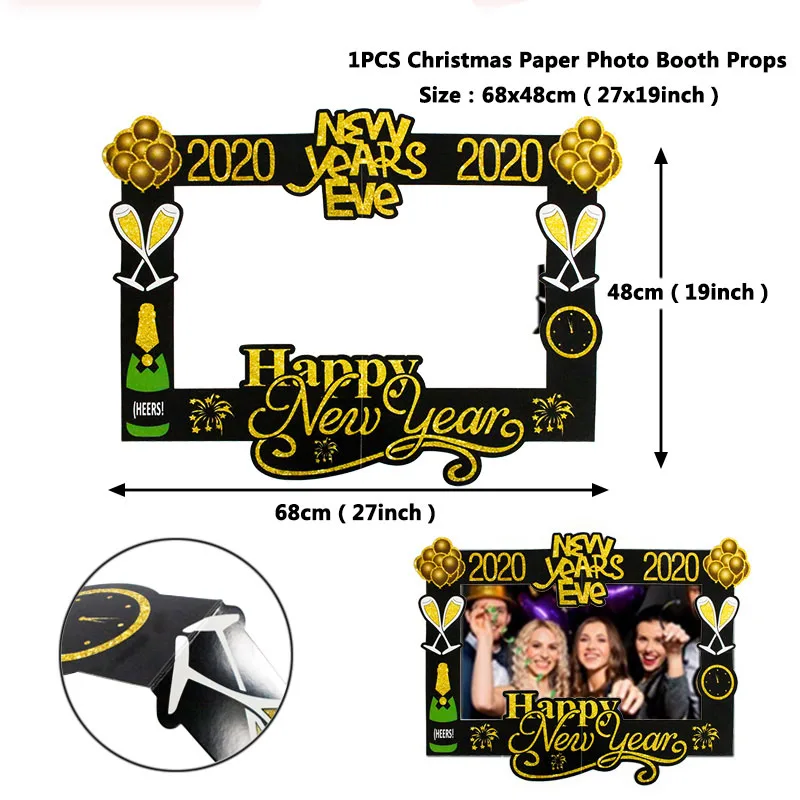 Paper photo frame 40 дюймов счастливый год золотые фольгированные шары рождественские украшения для дома рождественские украшения Navidad Рождественский подарок - Цвет: Paper photo frame