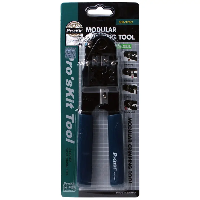 Pro'sKit 808-376C 8P однотипные модульные обжимные плоскогубцы Набор инструментов компьютерная кристальная головка для зачистки