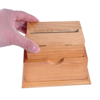 

Wooden Box to Save Something , Puzzle Magic Compartment Brain Teaser Toy Box Gift for Decoration Wooden Toys