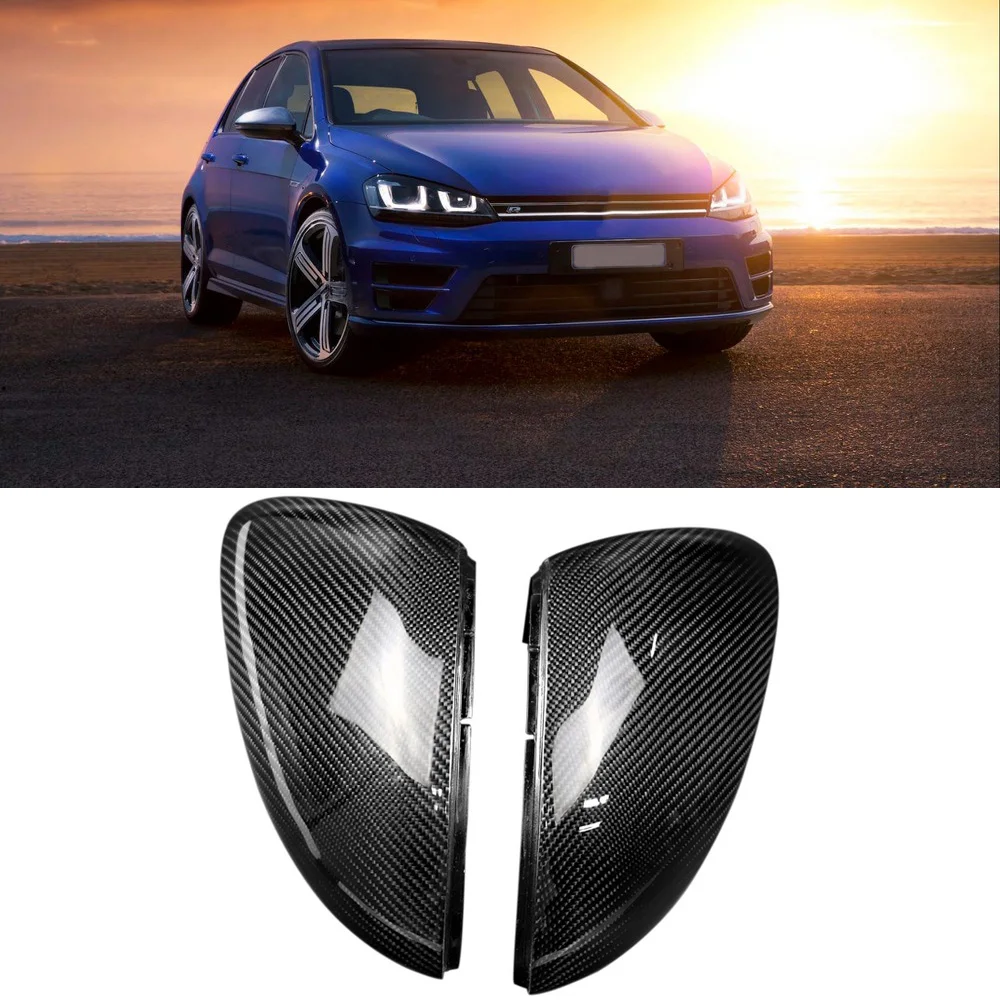 1 пара для VW Golf 7 Mk7 MK7.5 GTI R VII- боковое зеркало заднего вида крышки зеркала карбоновый вид замена