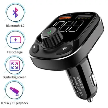 

Vehemo Dual USB Bluetooth Fm Transmitter Handsfree Car Bluetooth Charger Bluetooth Car Kit for Auto Mic Automobile for Radio