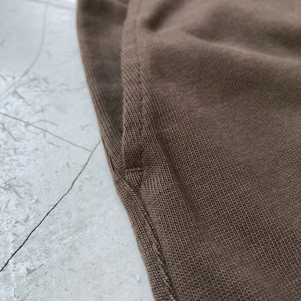 Best Quality Tan/Black Drawstring Sweatpants Relaxed fit Kanye Cotton Trousers Streetwear brown sweatpants