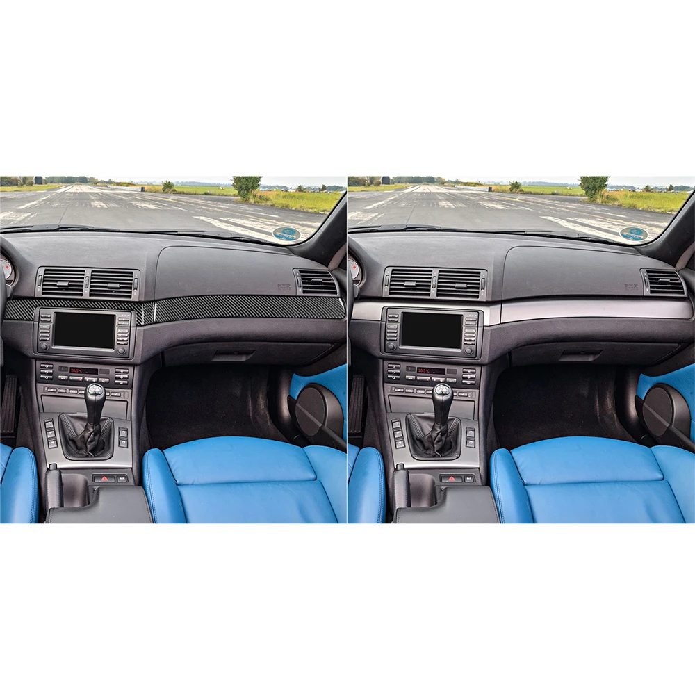 Für BMW 3er E46 M3 2014-2017 Armaturen brett Zierleiste Set echte Kohle  faser Aufkleber Verkleidung Abdeckung Auto Innenraum Refit Zubehör