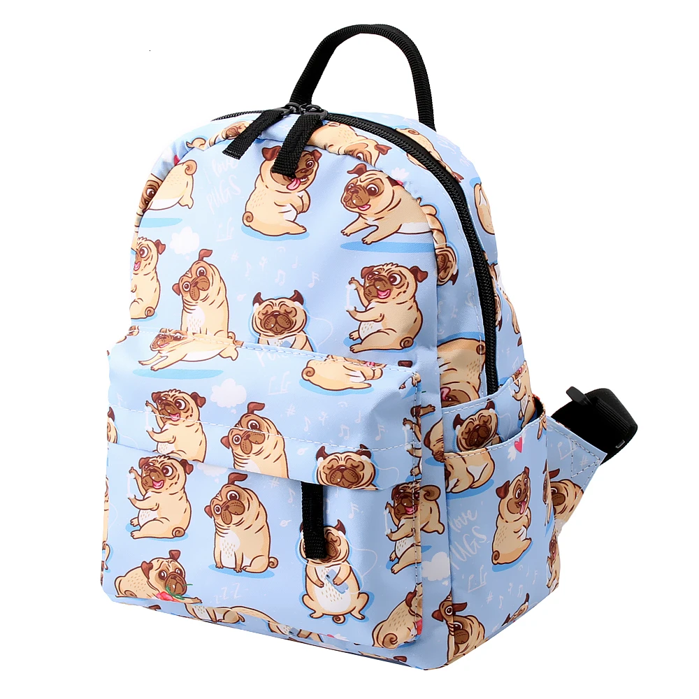  Deanfun Mini Backpacks For Girls Printing Cute Pug Waterproof Small Bags For Women Shopping Bag For - 4000147639719
