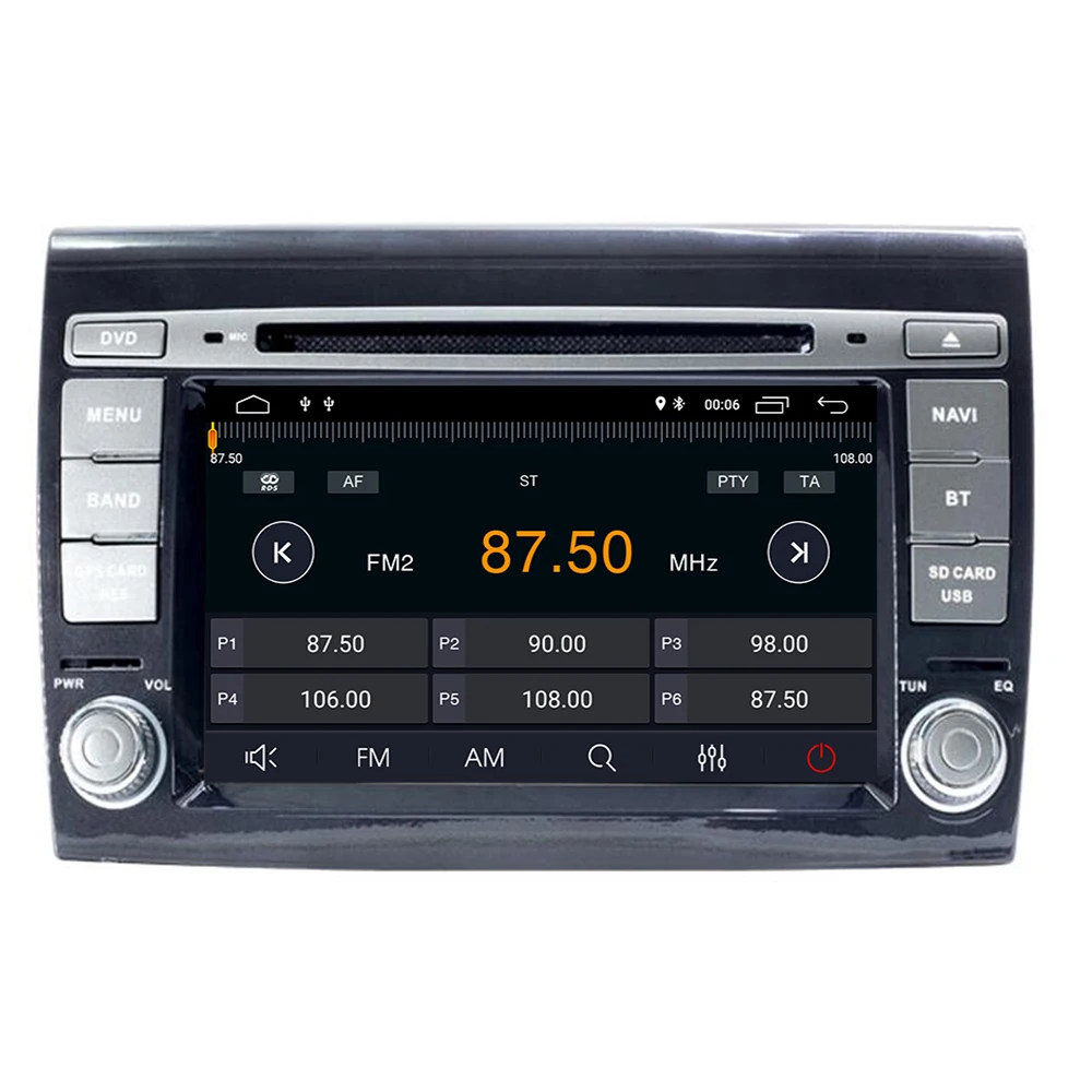 cheap Car Multimedia Player Android 9.0 4+64G GPS 2 Din Stereo System For Fiat Bravo 2007 2012 Octa Core 4GB RAM Radio am fm Wifi USB