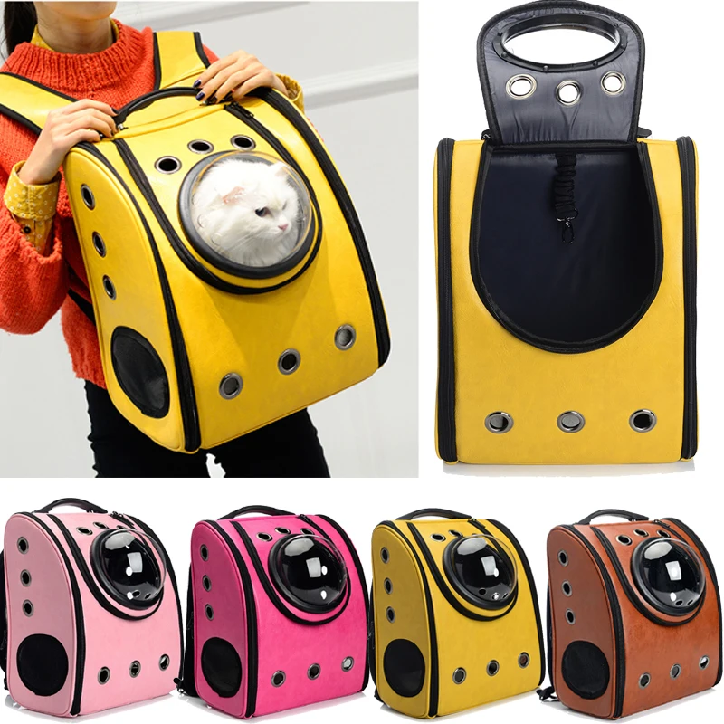 Высокое качество, легкая, ветрозащитная, розовая, ПУ, дышащая сумка для переноски космонавта, переноска, космическая капсула, собака, кошка, складной рюкзак для домашних животных