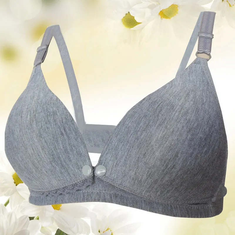 Gray Bra Бюстгальтер без косточек застежка спереди Грудное вскармливание средства ухода за кожей для будущих мам бюстгальтеры для кормящих беременные Для женщин бюстгальтеры для сна Soutien Gorge для кормящих мам Одежда Нижнее белье - Цвет: Gray Bra