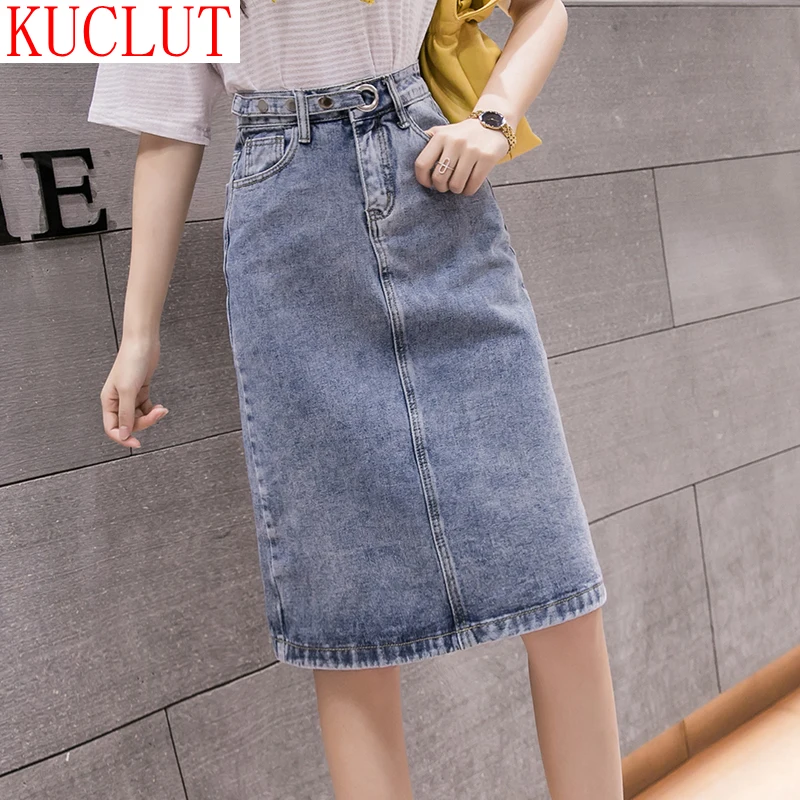 Womens Skirt Vintage Clothes Denim Long Skirts Blue Harajuku Summer