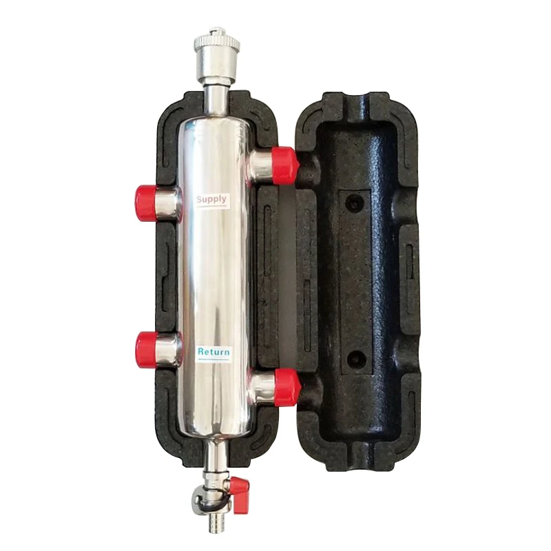 ผสมถังน้ำถังหม้อไอน้ำบัฟเฟอร์ถังน้ำร้อนสำหรับชั้นความร้อนผสมน้ำไฮดรอลิกแยกถังชุดDN25- DN50 1