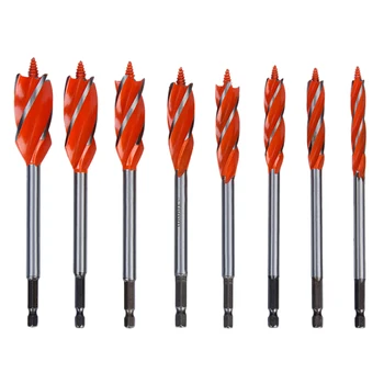 

8Pcs 10-25Mm Twist Drill Bit Set Four Edges Four Slot Carpenter Tools High Carbon Steel Drill Bit for Woodworking Drilling