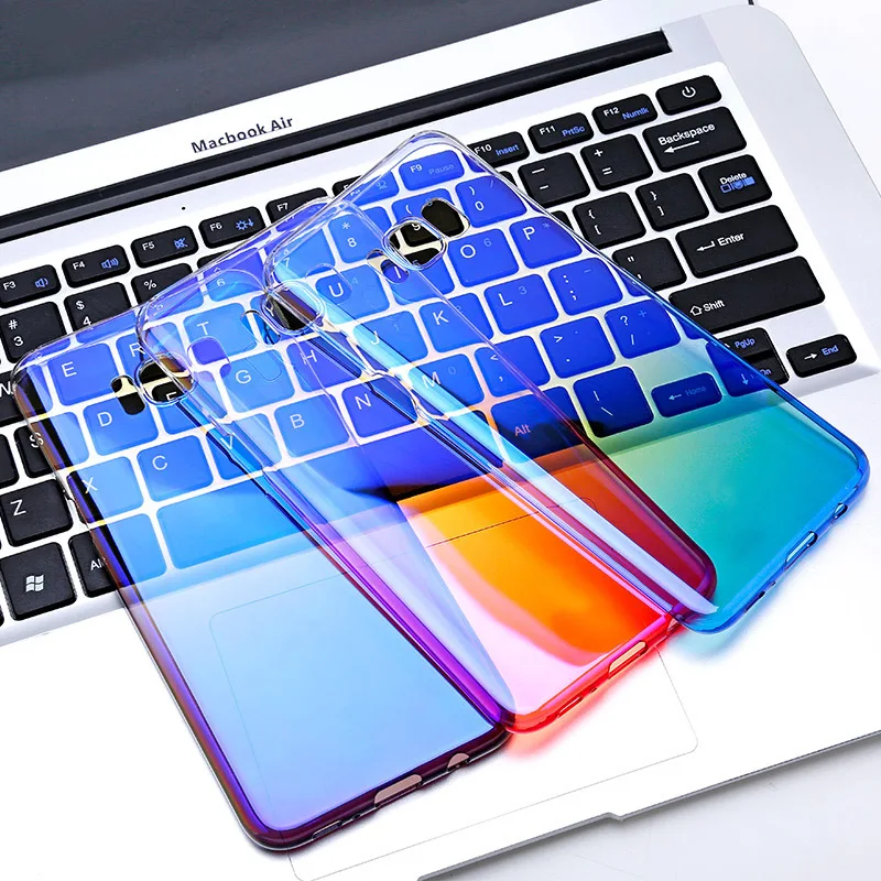 Чехол для телефона Aurora Blue Pink Ray задняя панель из ТПУ iPhone 6 6S 7 8 plus x xr xs max Samsung Note 9 Galaxy
