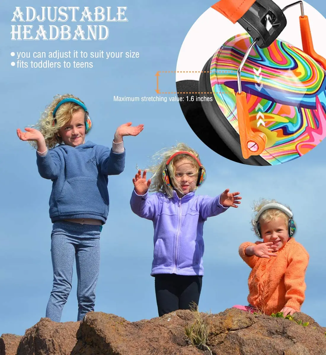 Auriculares para niños con cancelación de ruido, protección auditiva para  niños y niños, totalmente ajustables para 0-5 años, para dormir, estudiar