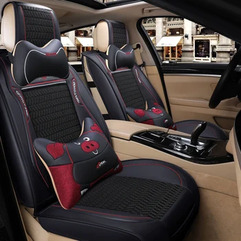 

Full Coverage PU Leather car seat cover flax fiber auto seats covers for bmw x5 e70 f15 e53 x6 e71 e72 f16