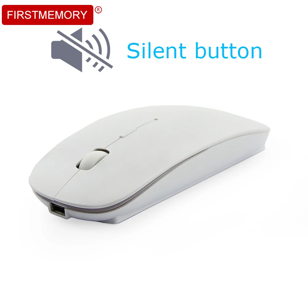 Wireless Rechargeable Silent Mouse Mini Optical Mute Mice 2.4Ghz 1600DPI Ergonomic Slim USB Mause For PC Computer Desktop Laptop