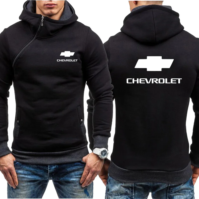 Мужские толстовки для Chevrolet с логотипом автомобиля, повседневные Хип-хоп толстовки Harajuku с длинным рукавом, флисовые теплые толстовки с капюшоном, мужская куртка на молнии K
