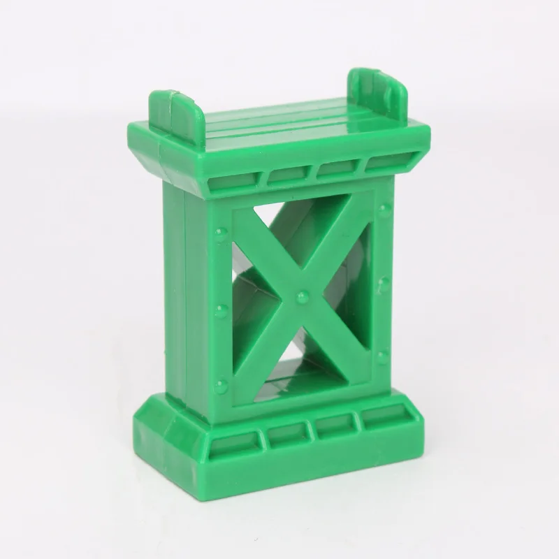 green pier new Plastic Gray Straight Track Tunnel Wooden Train Track Accessories Track Train Slot Wood Railway Toys bloques de construccion - Цвет: green pier new