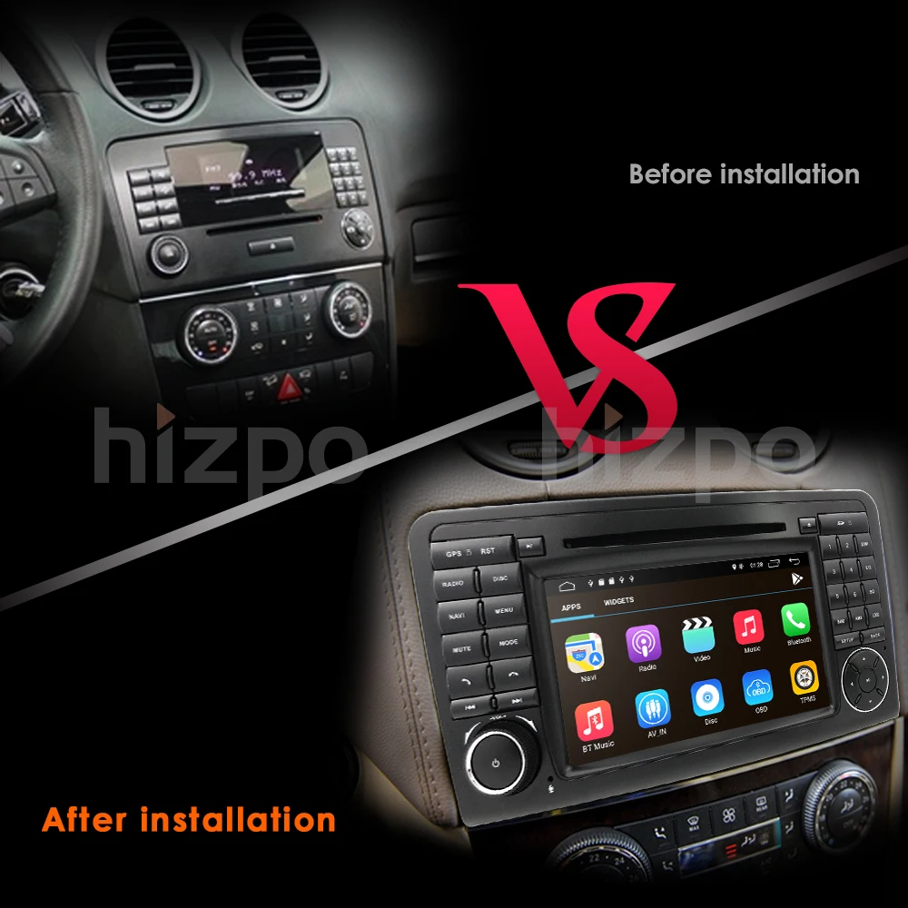 Top Two Din Car Multimedia player GPS Android 9.0 DVD Player For Mercedes/Benz/ML/GL CLASS W164 ML350 ML500 GL320 Radio FM Autoaudio 2