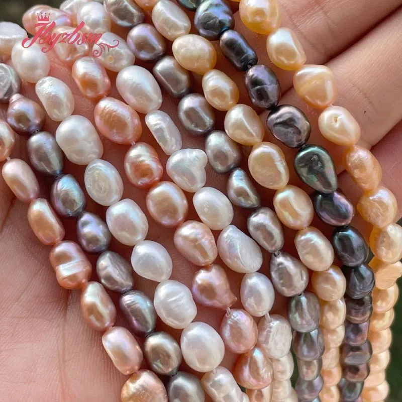 7-8mm Freefrom Baroque High Punch Freshwater Pearl Stone Loose Beads 14.5