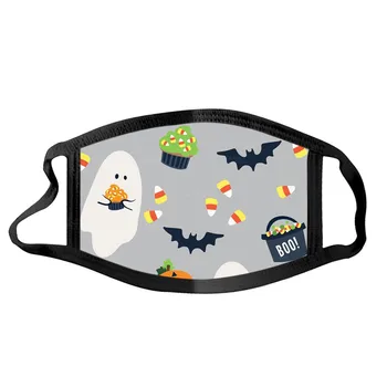 

Reusable Dustproof face Mask 1PC Halloween Print Dustproof Windproof Anti-spitting Protective Washable Mask Outdoor Mouth Mask