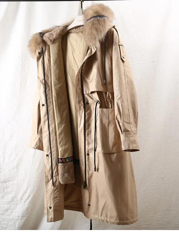 Женская водоотталкивающая куртка OFTBUY, с натуральным мехом лисы на воротнике и капюшоне и съемной подкладкой из меха кролика, зимнее облегающее пальто