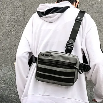 

Unisex Fashion Trend Multi-Function Bags Waterproof Oxford Chest Bag Vest Bag Handsome Style Hip Hop Tactical Bag Waist Buckle