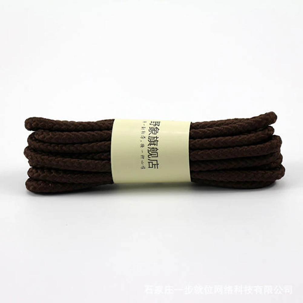 1 Pair Round Leather Martin Boot Shoelaces High-grade Metal Head Round Fashion Casual Sports Basketball Leather Shoes Lace Twist