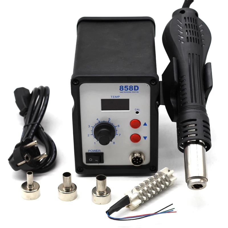 

858D Hot Air Gun BGA Rework Solder Station Hot Air Blower Hair Dryer Soldering Hairdryer 858 8858 8586 8858D Ceramic Heater