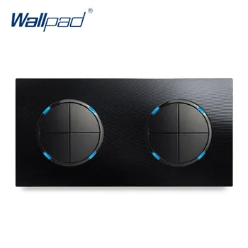 

Wallpad 8 Gang 2 Way Switch Wall Light Switch With LED Indicator Aluminum Metal Panel