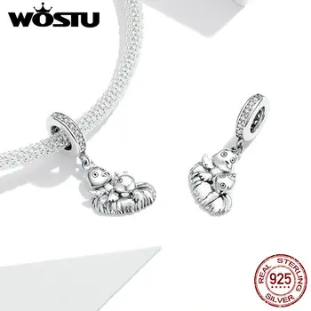 

Wostu Silver Charm&Beads 925 Jewelry Baby Bird in Nest Pendant Charm for Original Bracelet or Necklace Jewelry FIC1522