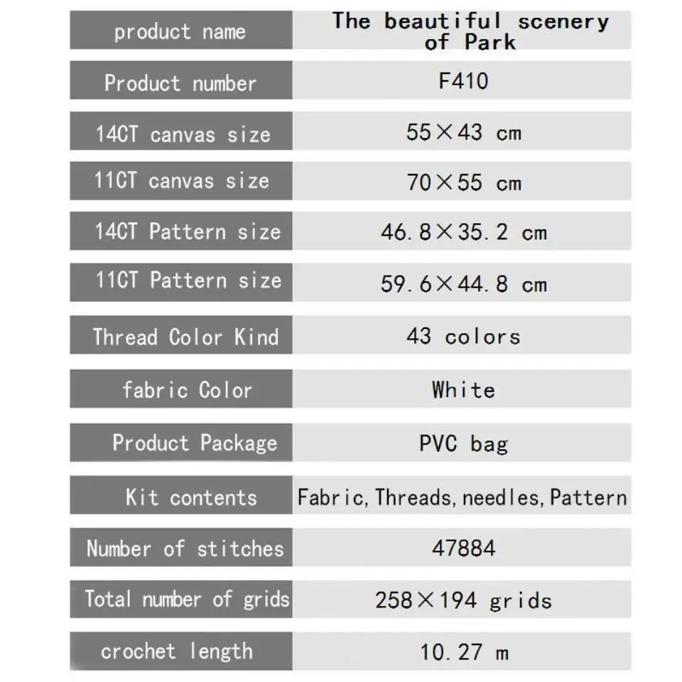 Joy Sunday Beautiful scenery of the park cross stitch kits chinese embroidery needlework decoracion hogar modern set wholesale