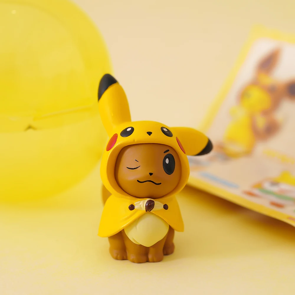 Покемон Takara Tomy 6 шт./компл. Pikachu Eevee фигурка большая голова кукла эльф шар Детская