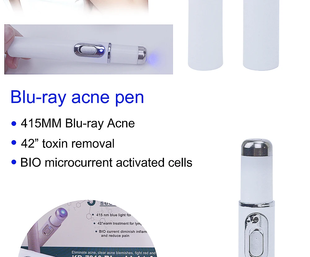 Licheng Acne Laser Pen Portable Wrinkle Removal Machine Durable Soft Scar Remover Device Blue Light Therapy Pen Massage Relax