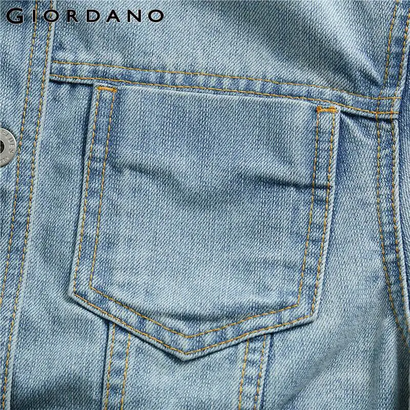Giordano женская джинсовая куртка с застежкой на пуговицах из натурального хлопка