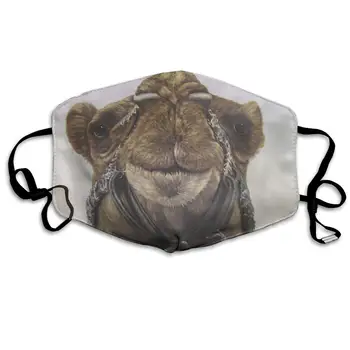 

Mouth Mask For Daily Dress Up, Camel Painting Anti-dust Mouth-Muffle, Washable Reusable Holiday Half Face Masks For Mens And