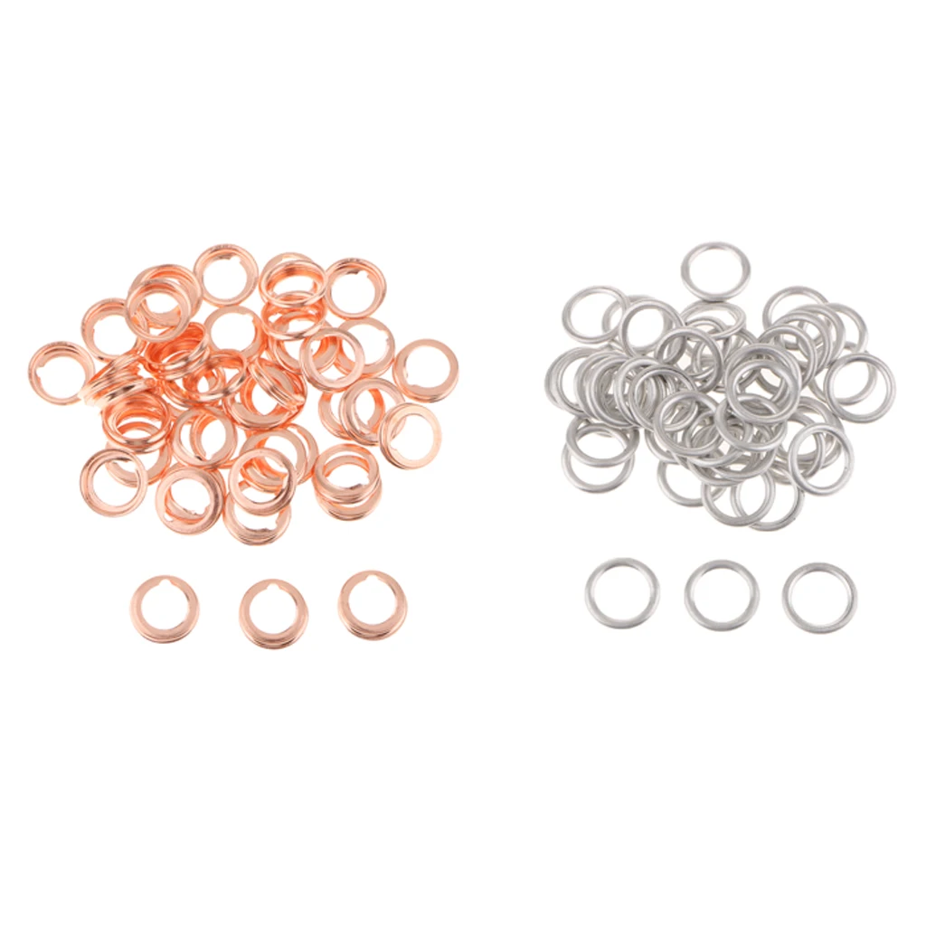 50pcs 14mm Oil Drain Plug Crush Washer Gaskets for Audi S4 A4 Q5 VW+50pcs 12mm Oil Drain Plug Gaskets for NISSAN