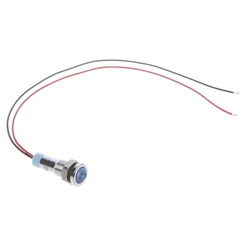 

6mm 1/4\" 6V LED Metal Indicator Pilot Custom Dash Light Lamp with Wire Q0KF