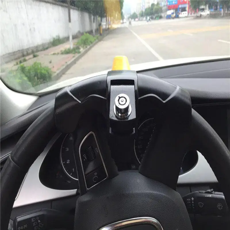 Универсальный Автомобильный Замок рулевого колеса т типа Противоугонный замок для внедорожника грузовика безопасности Поворотный руль алюминиевый замок с 2 клавишами
